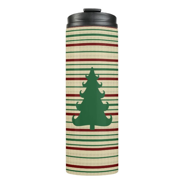 Christmas tree striped thermal tumbler (Front)
