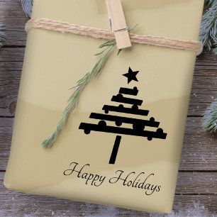 Christmas tree Stylish Script Holiday Rubber Stamp