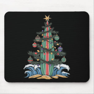 Christmas Tree Surfboard _1 Mouse Mat