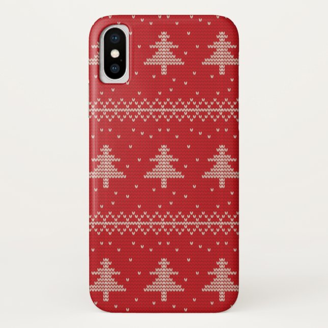 Christmas Tree Sweater Snowflake iPhone Case (Back)
