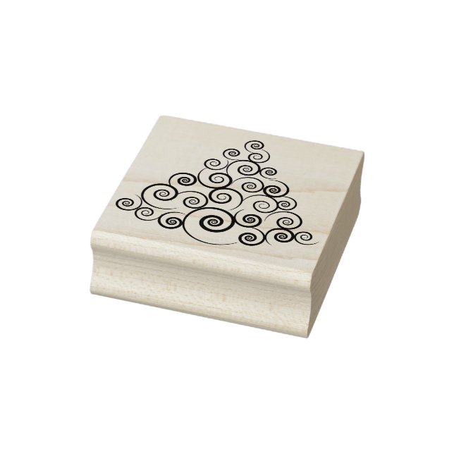 christmas tree swirls art stamp (Stamp)