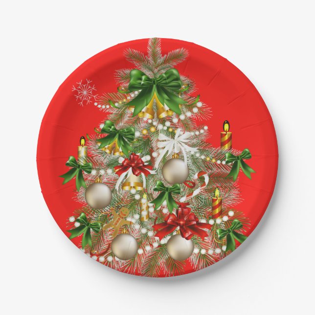 Christmas Tree Tableware Paper Plate (Front)