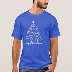 Christmas Tree Tangled Lights Men Women Family Mat T-Shirt