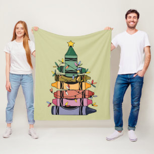 Christmas Tree Teacher Life Gift Teaching Fleece Blanket