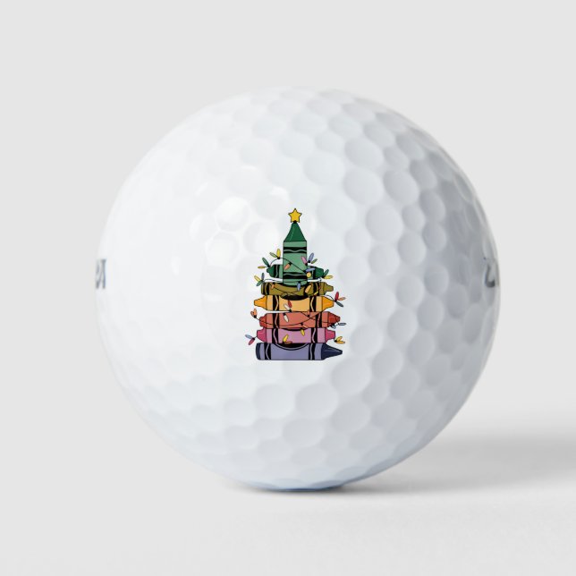 Christmas Tree Teacher Life Gift Teaching Golf Balls (Front)