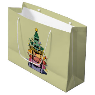 Christmas Tree Teacher Life Gift Teaching Large Gift Bag