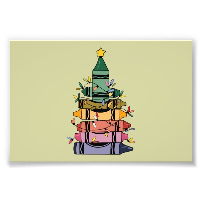 Christmas Tree Teacher Life Gift Teaching Photo Print (Front)