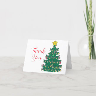 Christmas Tree Thank You Note Card