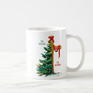 Christmas Tree The Season Jesus Cross The Reason Coffee Mug