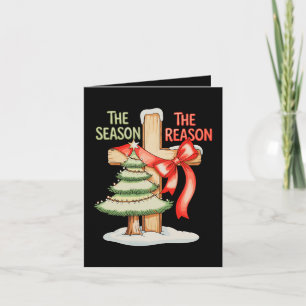 Christmas Tree The Season Reason Cross Xmas Faith Card