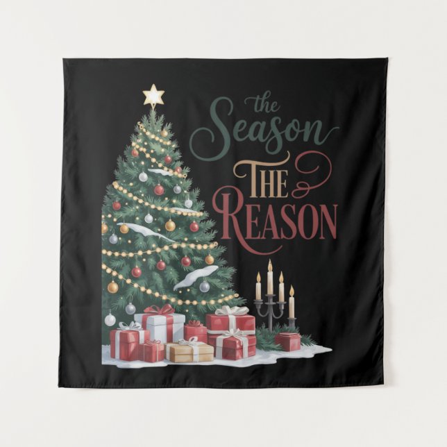 Christmas Tree The Season The Reason Tapestry (Front)
