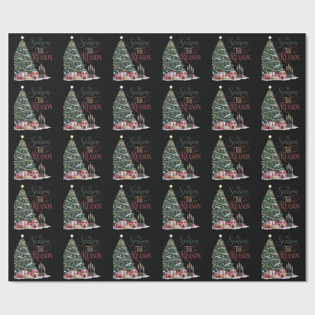 Christmas Tree The Season The Reason Wrapping Paper (Flat)