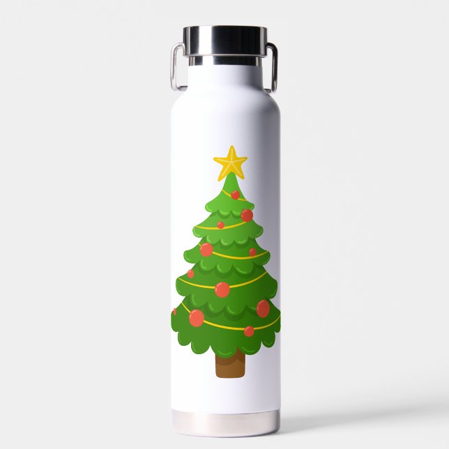 Christmas Tree Thermos with Star Water Bottle (Front)