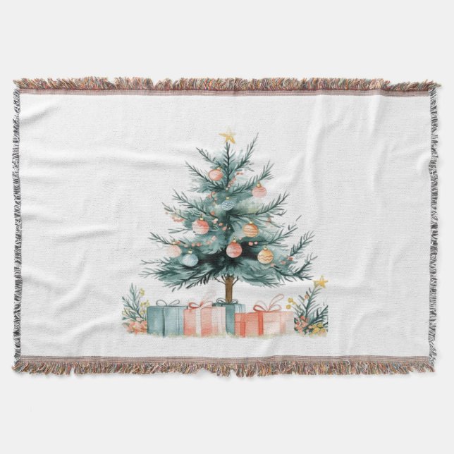 Christmas tree  throw blanket (Front)