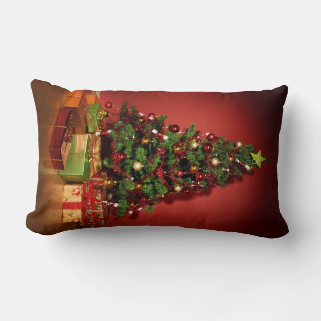 Christmas tree throw cushion pillow (Front)