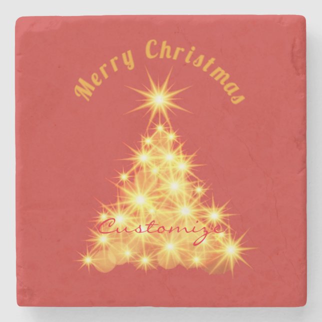 Christmas Tree Thunder_Cove Stone Coaster (Front)