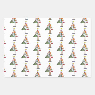 Christmas tree to eat it wrapping paper sheet