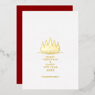 Christmas Tree Traditional & Elegant Photo Family Foil Holiday Card