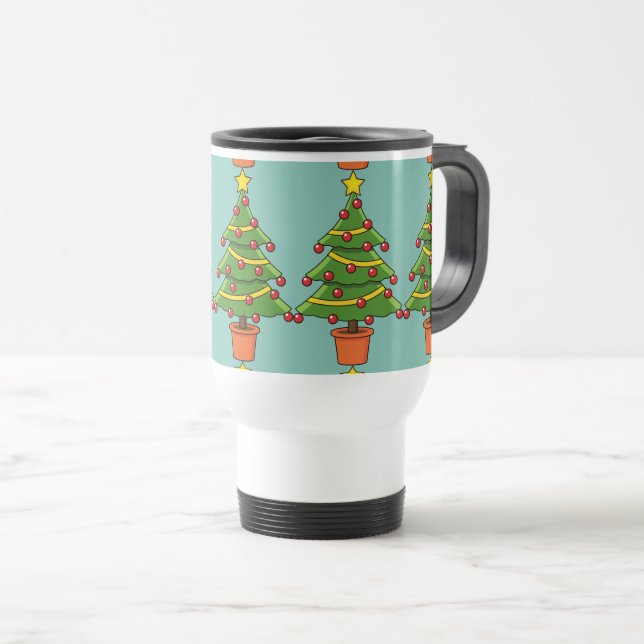Christmas Tree Travel Mug (Front Right)