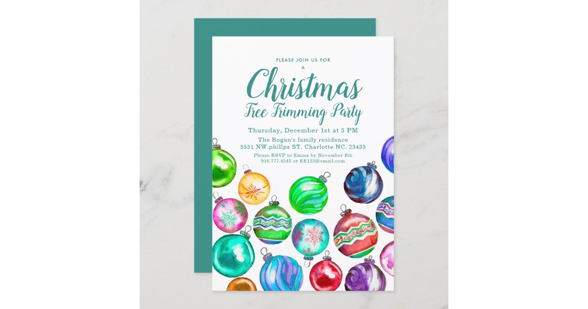 Christmas Tree Trimming Party Invitation Zazzle