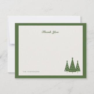 Christmas Tree Trio | Flat Thank You Note Card