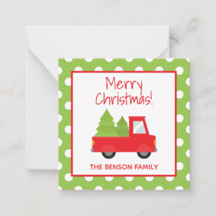 Christmas Tree Truck Gift Enclosure Cards