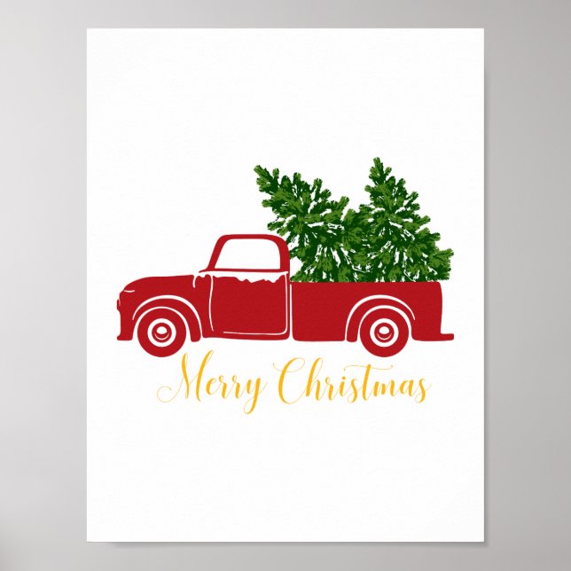 Christmas tree truck  print (Front)