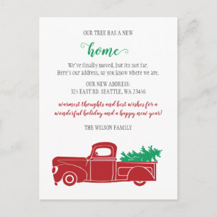 Christmas Tree Truck We've Moved Holiday Moving Postcard