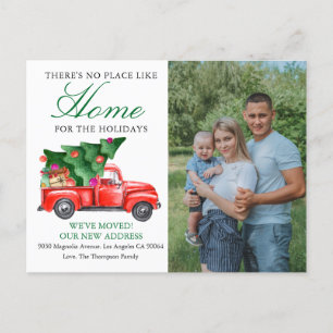 Christmas Tree Truck We've Moved Photo Moving Announcement Postcard