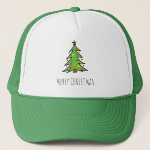 Christmas tree trucker hat
