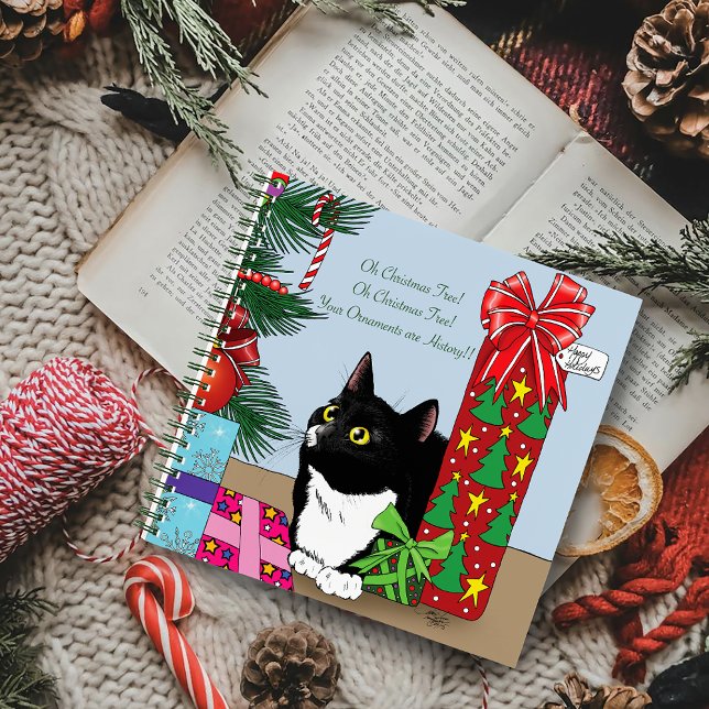 Christmas Tree Tuxedo Cat Notebook (Creator Uploaded)