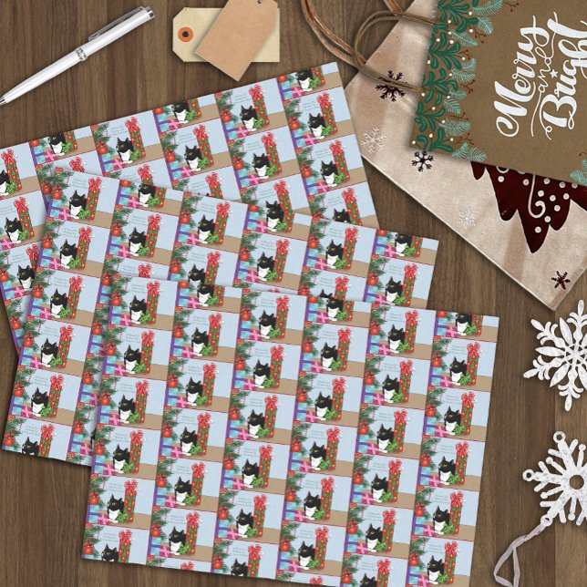 Christmas Tree Tuxedo Cat Tissue Paper (Creator Uploaded)