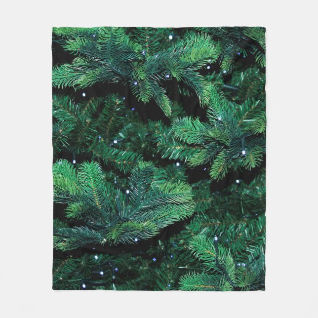 Christmas tree twigs sapling pine fleece blanket (Front)