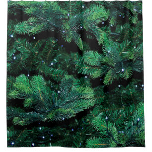 Christmas tree twigs sapling pine shower curtain