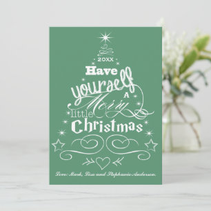 Christmas Tree Typography Holiday Greeting Card