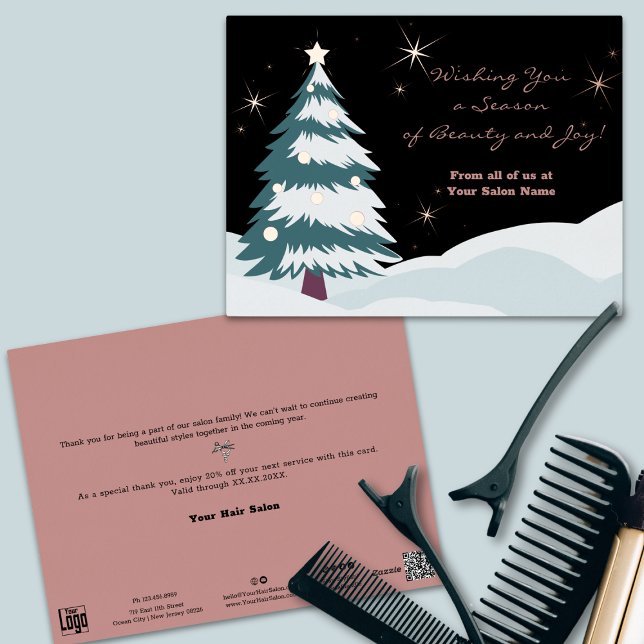 Christmas Tree Under Night Sky Foil Holiday Card (Christmas Tree Under Night Sky Foil Holiday Card)