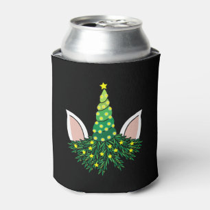 christmas tree unicorn can cooler
