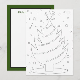 Christmas tree unisex kids colouring add message  card