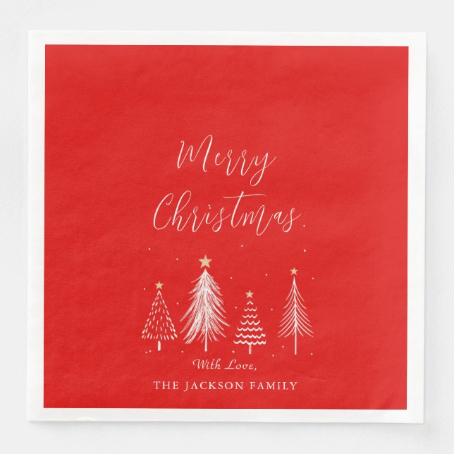 Christmas Tree Vector Merry Christmas    Napkin (Front)