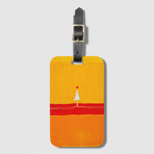 Christmas Tree, Vintage, Abstract Art Luggage Tag