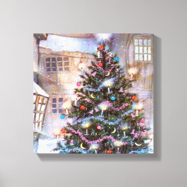 Christmas Tree Vintage Canvas Print (Front)
