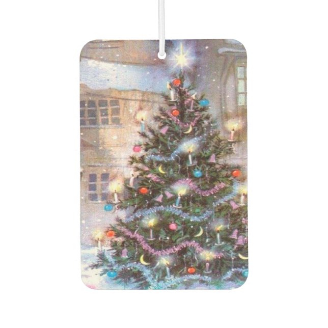 Christmas Tree Vintage Car Air Freshener (Front)