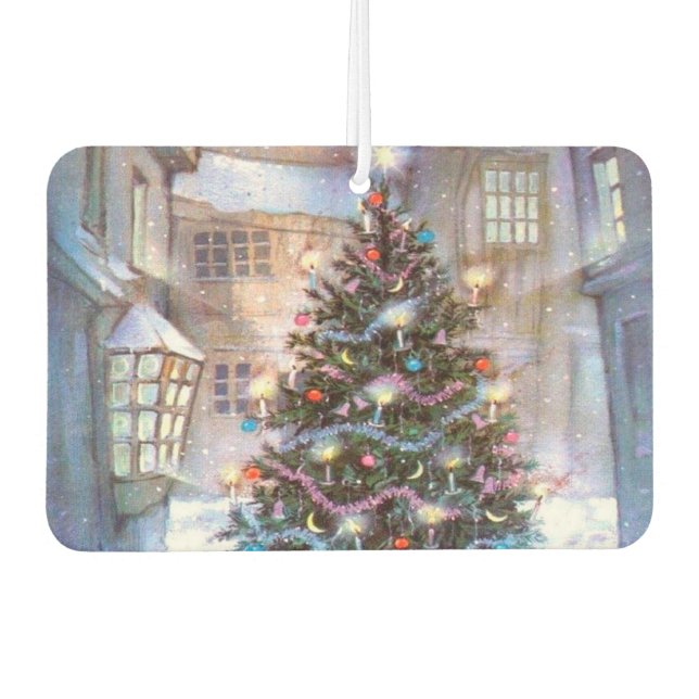Christmas Tree Vintage Car Air Freshener (Front)