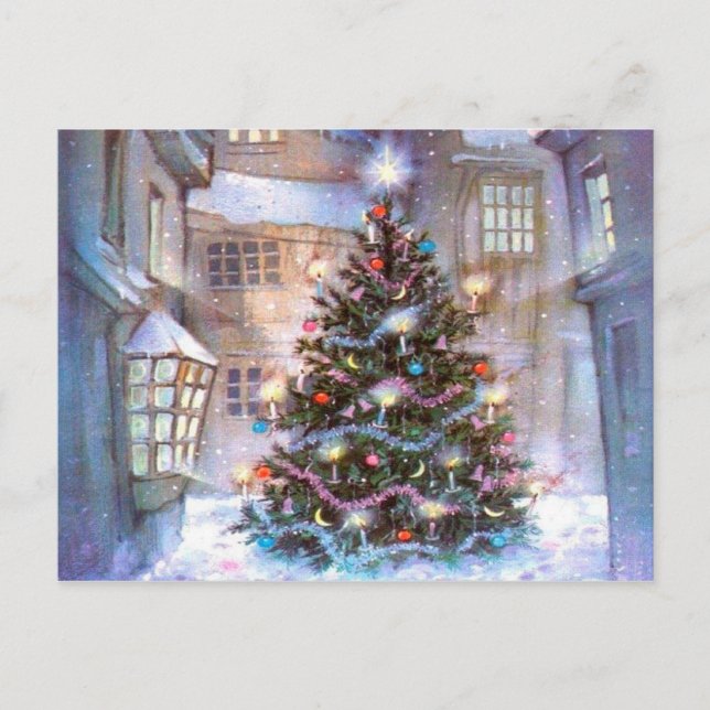 Christmas Tree Vintage Holiday Postcard (Front)