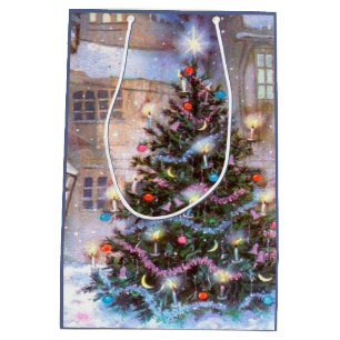 Christmas Tree Vintage Medium Gift Bag
