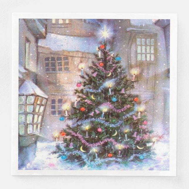 Christmas Tree Vintage Napkin (Front)
