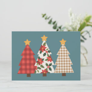 Christmas Tree Vintage Patchwork Red Plaid Holiday