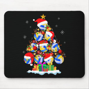 Christmas Tree Volleyball Ball Santa Hat Funny Xma Mouse Mat