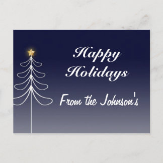 Christmas Tree w/Gold Star Holiday Postcard
