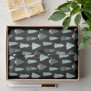 Christmas Tree Watercolor Pattern Tissue Paper
